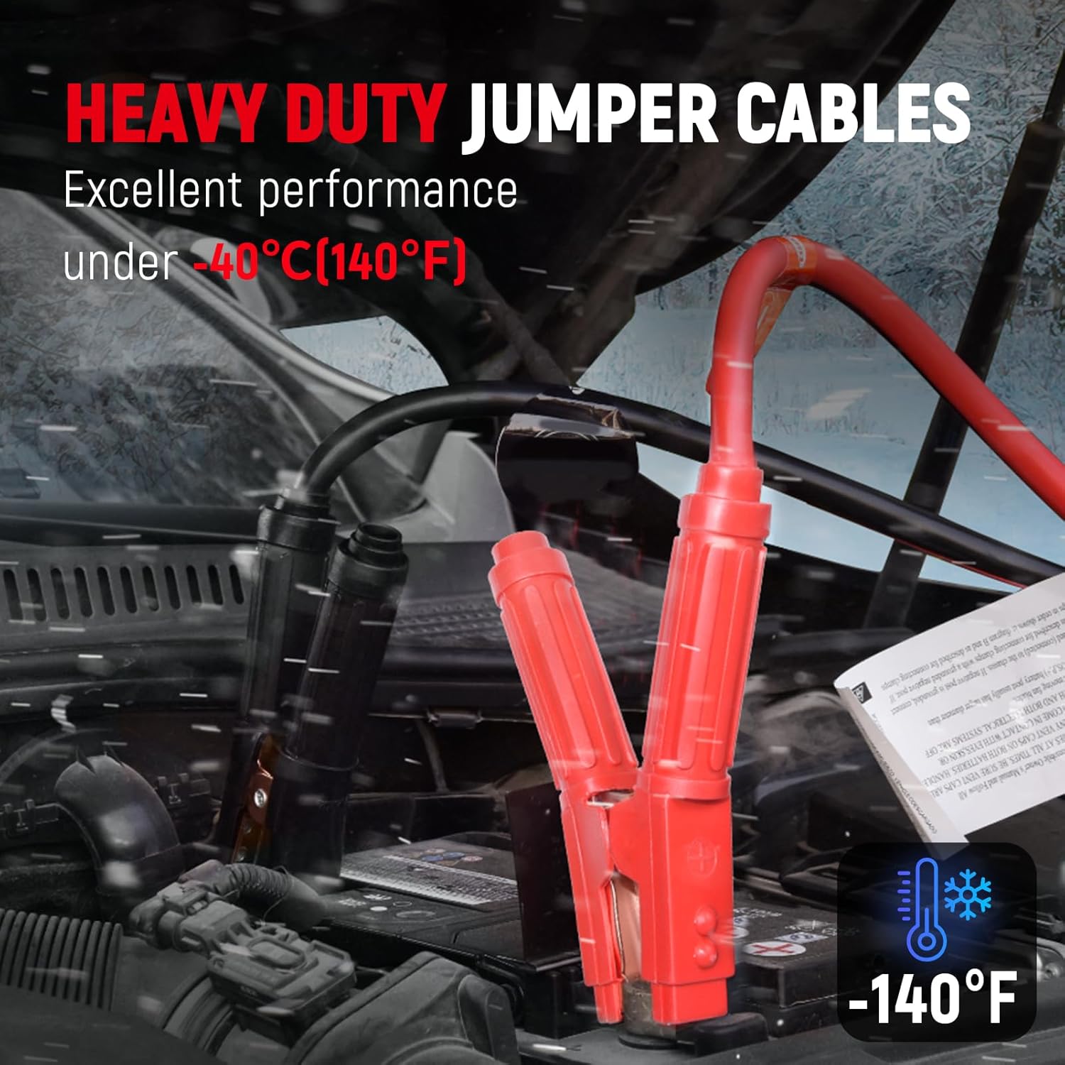 TOPDC 0 Gauge 30 Feet Jumper Cables with Quick Connect Plug for Car SUV and Trucks Battery