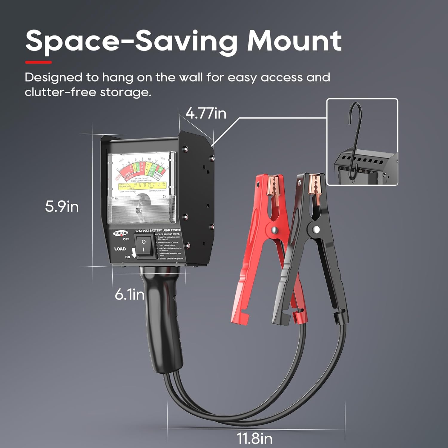 TOPDC Car Battery Tester, 6V/12V, Battery Load Tester 100-1000 CCA 100 AMP