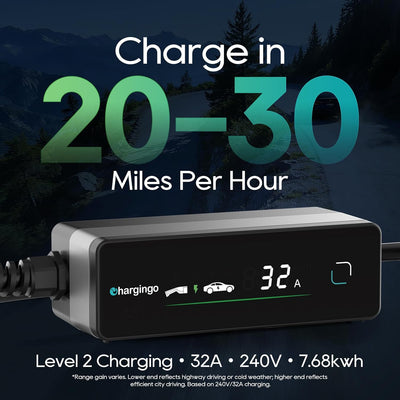 Tesla Portable Level 2 EV Charger 32A NEMA 14-50, 25ft SAE J1772 Adjustable