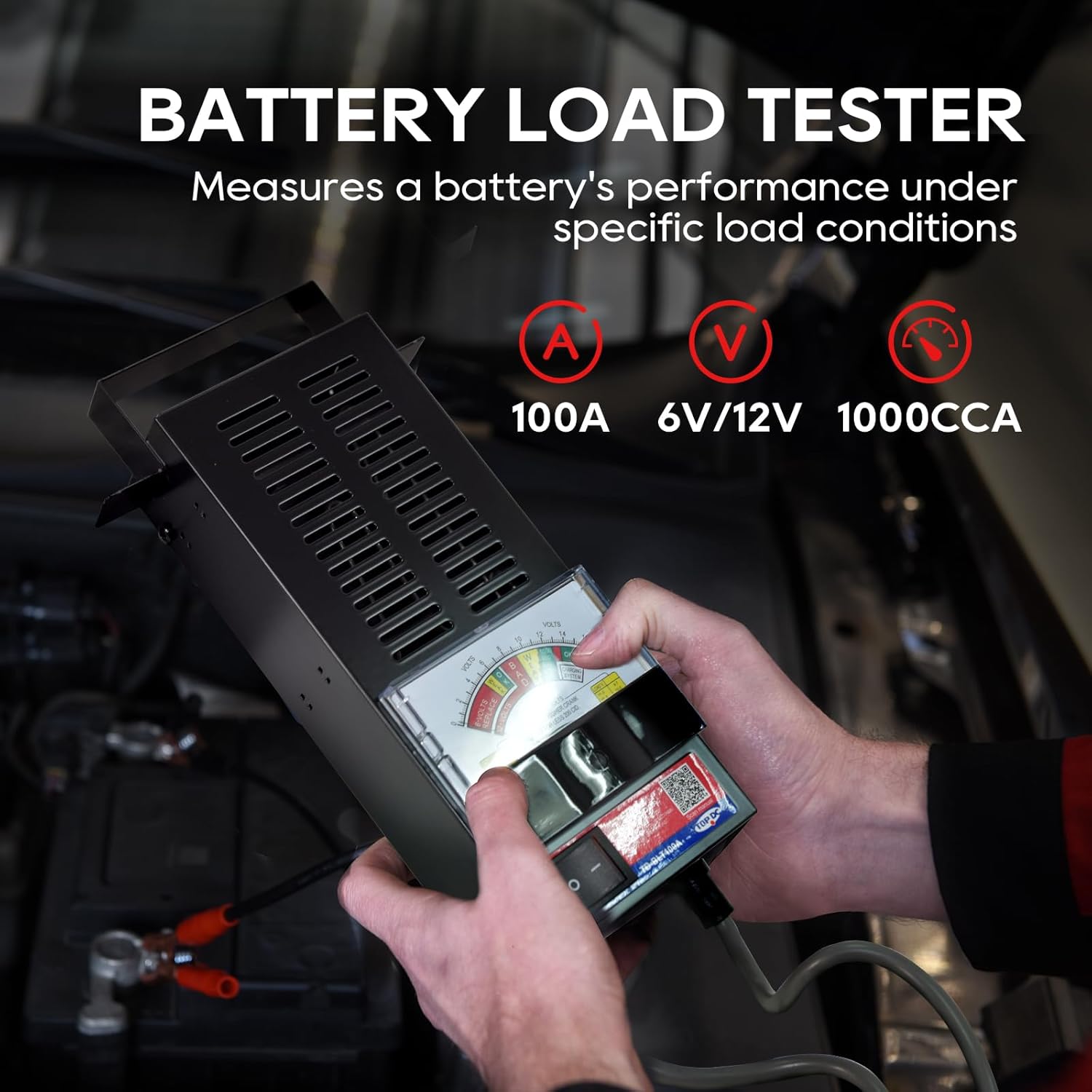 TOPDC Car Battery Tester, 6V/12V, Battery Load Tester 100-1000 CCA