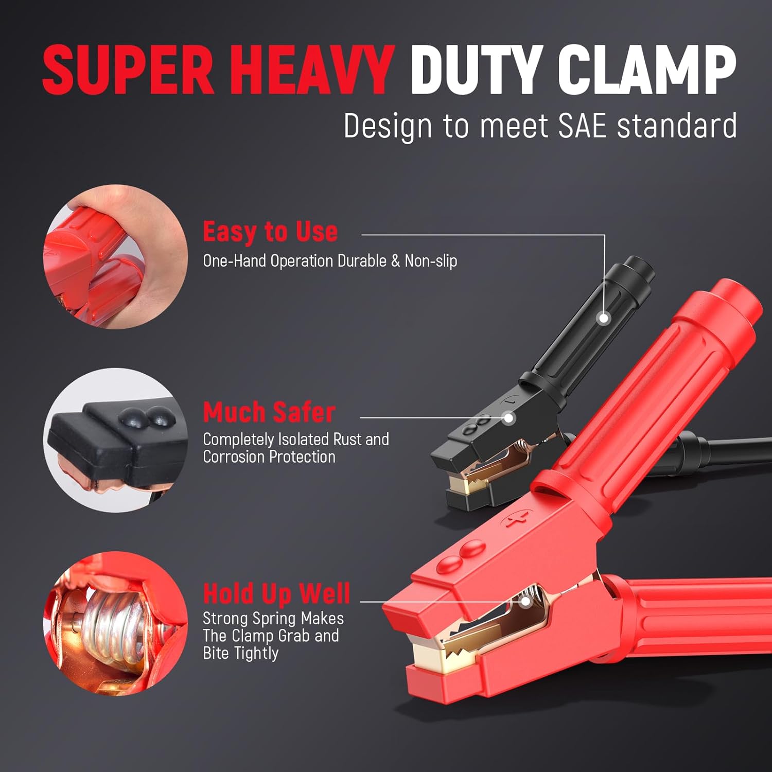 TOPDC Jumper Cables Heavy Duty 0 Gauge 30 Feet 1000Amp Booster Cables for Car Battery