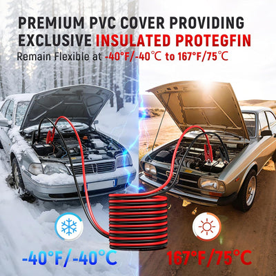 TOPDC 2 Gauge 16 Feet Jumper Cables for Car, SUV and Trucks Battery with Carry Bag