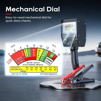 TOPDC Car Battery Tester, 6V/12V, Battery Load Tester 100-1000 CCA 100 AMP