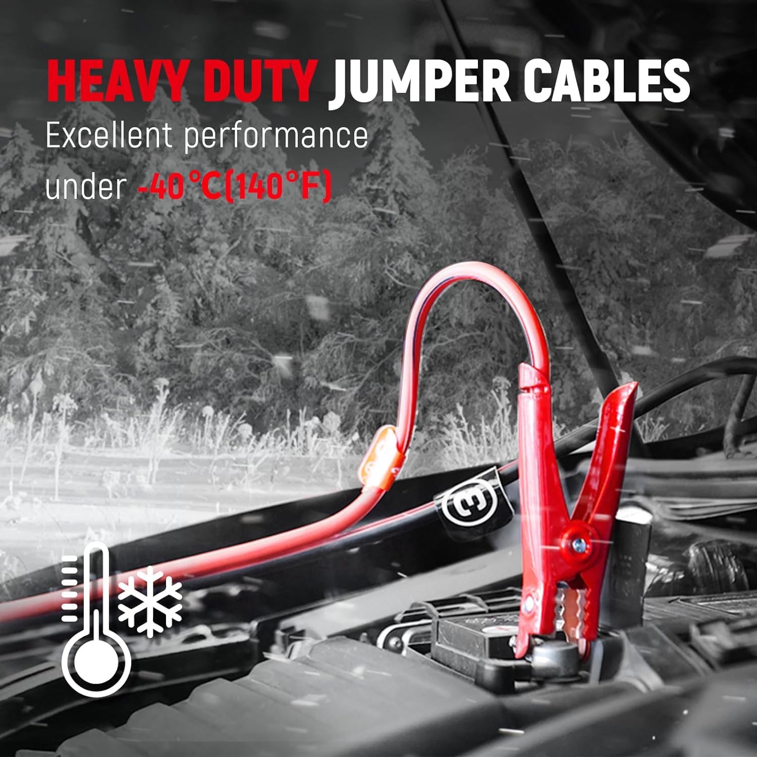 TOPDC 4 Gauge 25 Feet Jumper Cables for Car, SUV and Trucks Battery with Carry Bag