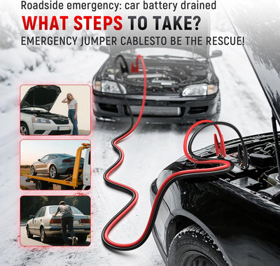 TOPDC 2 Gauge 16 Feet Jumper Cables for Car, SUV and Trucks Battery with Carry Bag