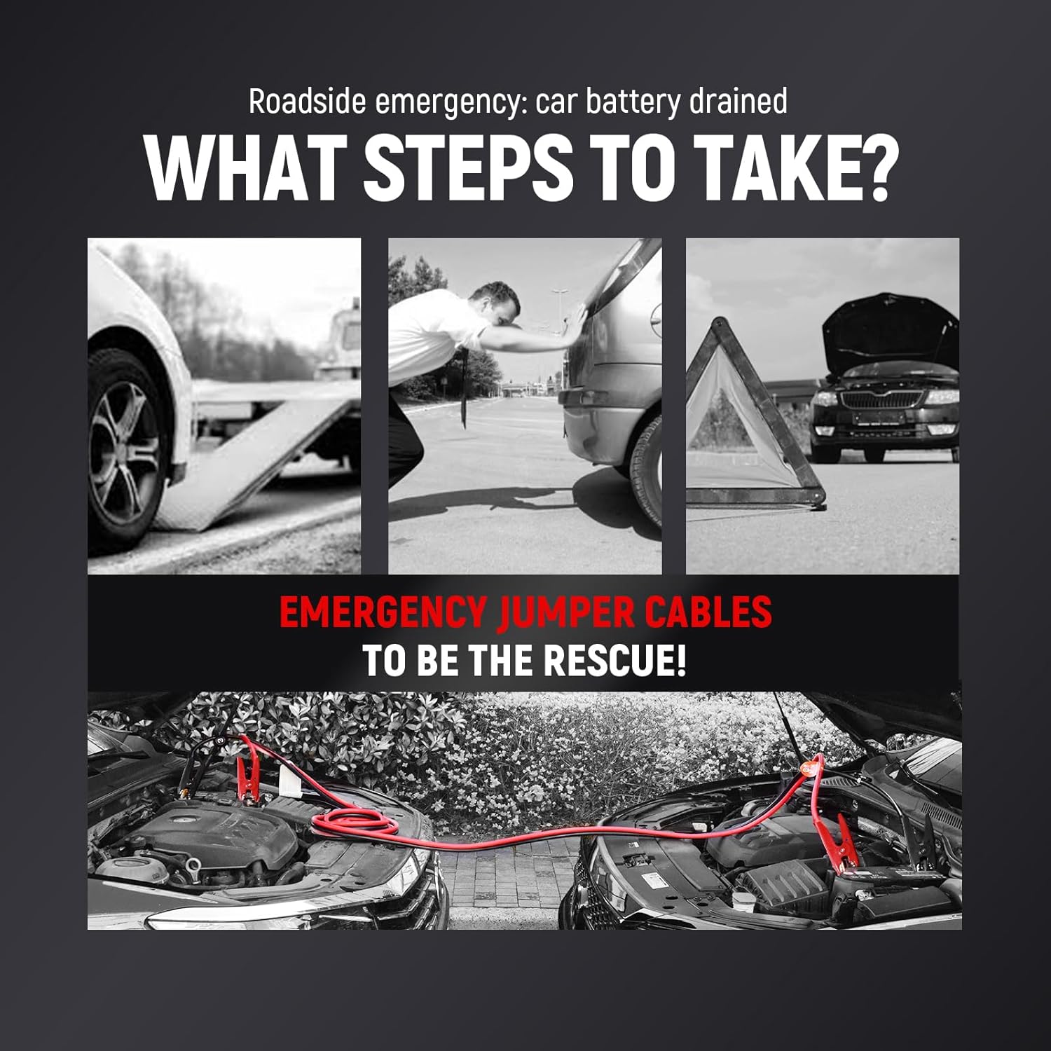 TOPDC 2 Gauge 20ft Jumper Cables for Car, Truck & SUV Batteries, Includes Carry Bag