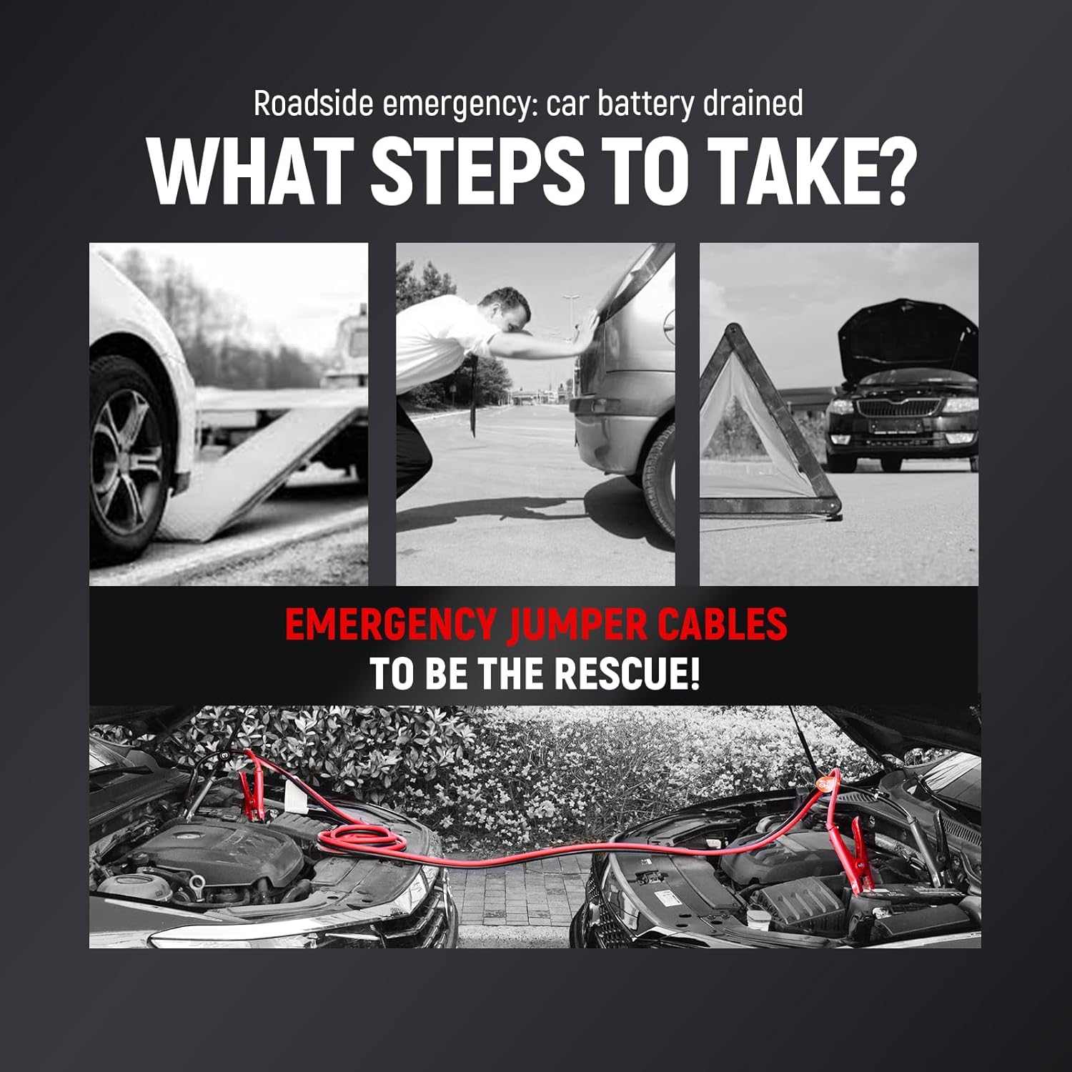 TOPDC 4 Gauge 20 Feet Jumper Cables for Car, SUV and Trucks Battery with Carry Bag