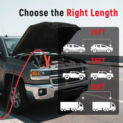 TOPDC 0 Gauge 30 Feet Jumper Cables with Quick Connect Plug for Car SUV and Trucks Battery