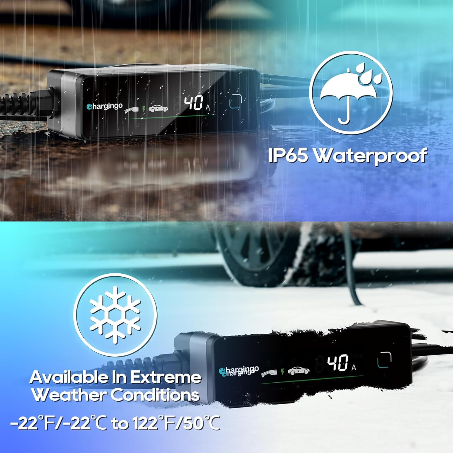 Portable Level 2 Tesla EV Charger 40A NEMA 14-50, 25ft NACS Adjustable